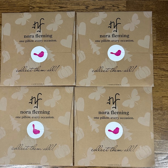 Nora Fleming Pink Heart Pillow Covers Lot of 4 New - Picture 2 of 5